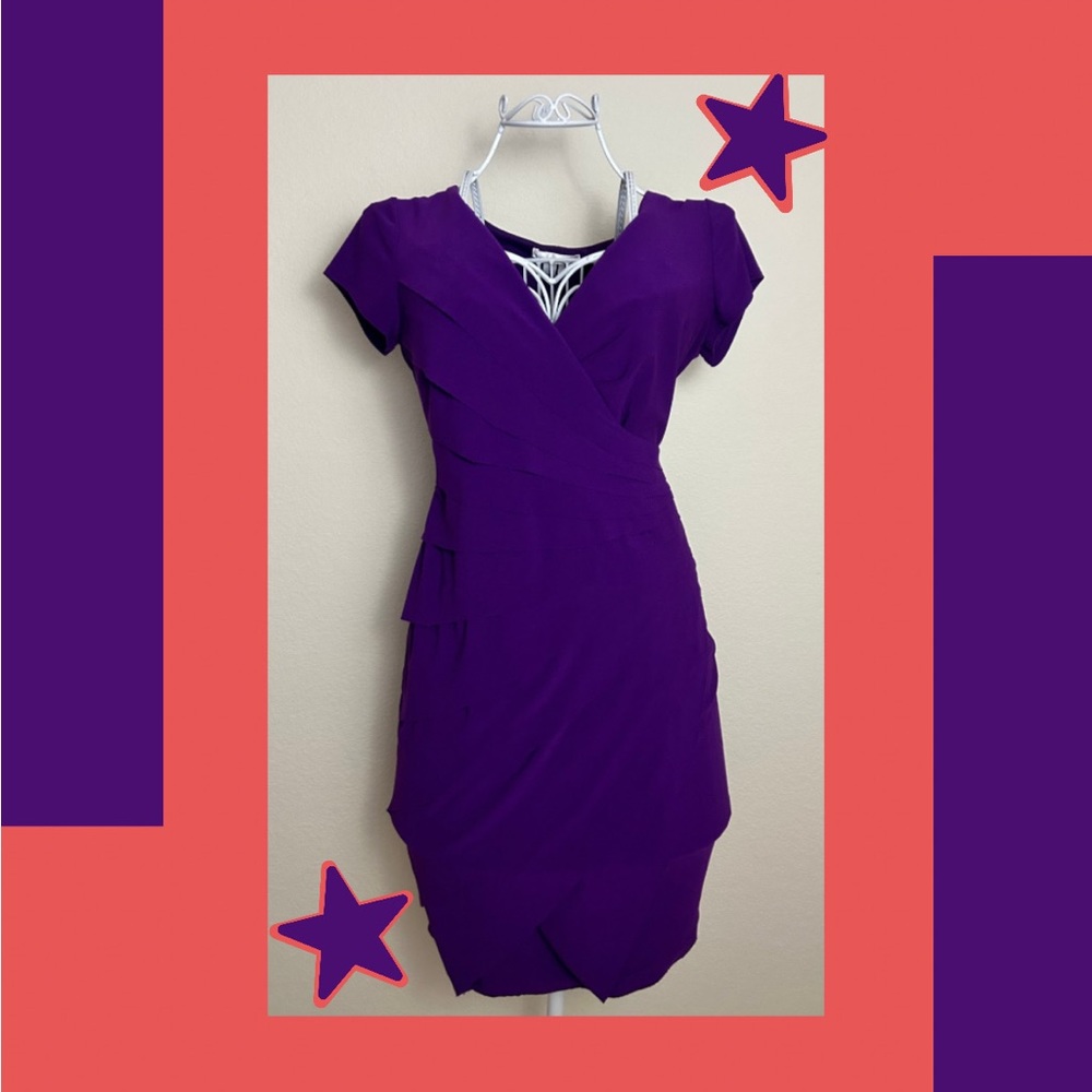 size 6 purple london times semi-formal professional dress